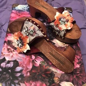 Authentic Louis Vuitton flowered clogs